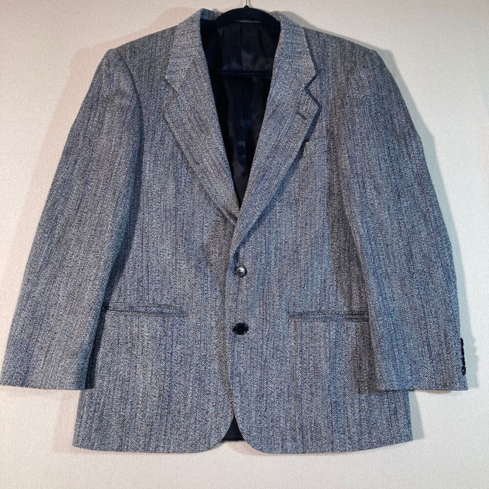 Cellini Collection Suit‎ Coat Black Vintage 90's Houndstooth Single Breasted
